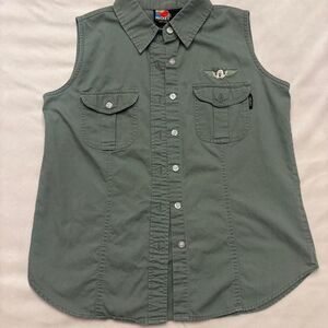 Vintage Mickey Unlimited Women’s Green Utility Shirt | Disney | Size Small